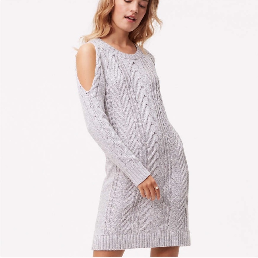 LOFT Cold Shoulder Sweater Dress!🌪